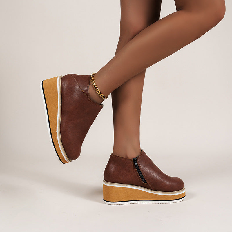 Belifi Women's Chelsea Boots with Thick Platform Wedge Heels