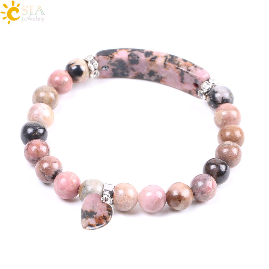 Natural Quartz Love Heart Bracelet for Emotional Healing