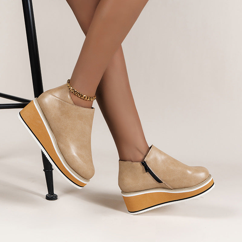 Belifi Women's Chelsea Boots with Thick Platform Wedge Heels