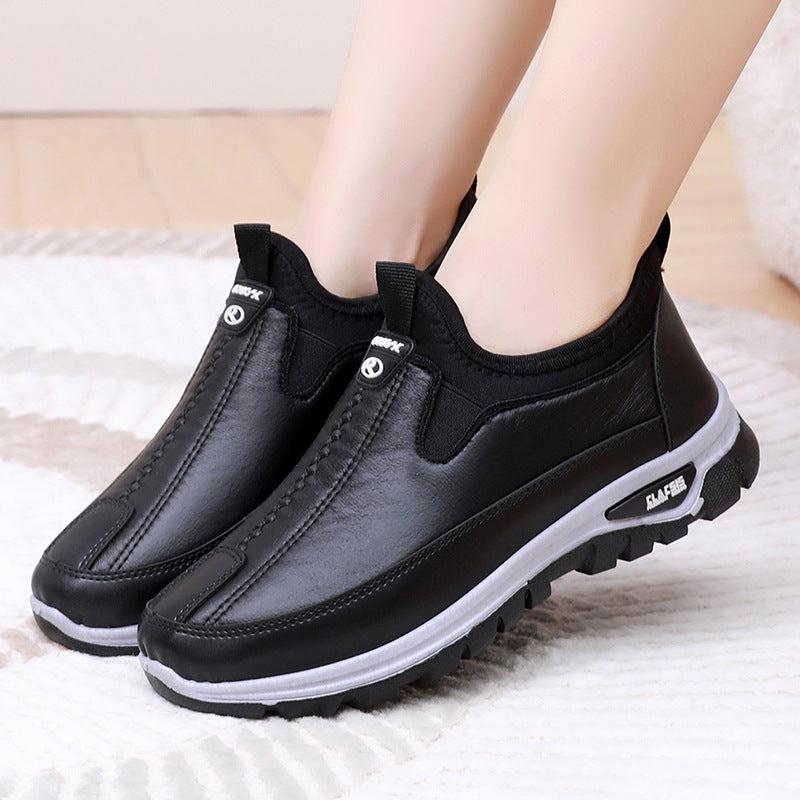 Belifi Women's Winter Comfortable Waterproof Leather Cotton Shoes