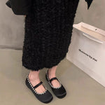 Belifi Flat Mary Jane Ballet Shoes with Rhinestone Buckle