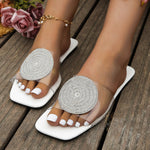 Belifi Flat Rhinestone Slippers