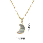 CRESCENT MOON RAW GEMSTONE NECKLACE