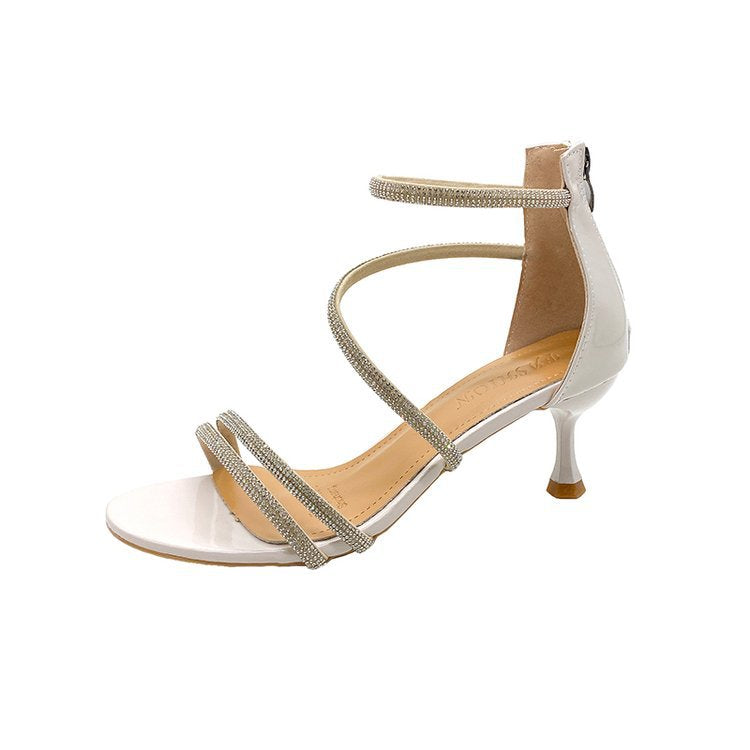 Belifi Leopard Print Rhinestone Stiletto Heels