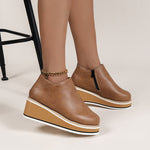 Belifi Women's Chelsea Boots with Thick Platform Wedge Heels