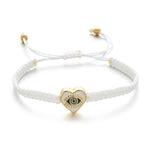 Devoted to Love - Evil Eye Heart Charm Red String Bracelet