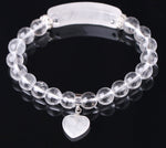 Natural Quartz Love Heart Bracelet for Emotional Healing