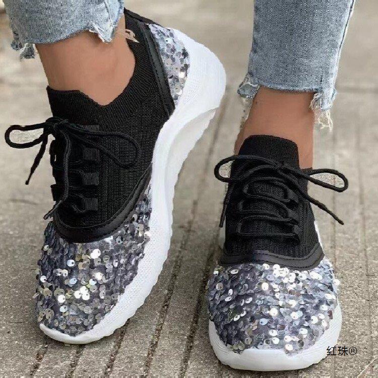 Belifi Autumn Women's Fashionable Comfortable Sequin Casual Sports Shoes