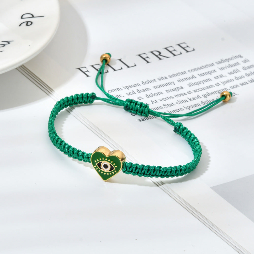 Devoted to Love - Evil Eye Heart Charm Red String Bracelet