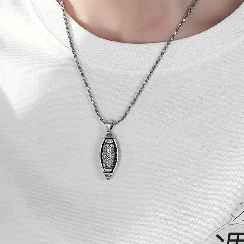 Tibetan Om Mani Padme Hum Necklace - Rotatable Protection Pendant