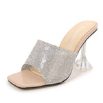 Belifi Rhinestone Square-toe Heeled Sandals