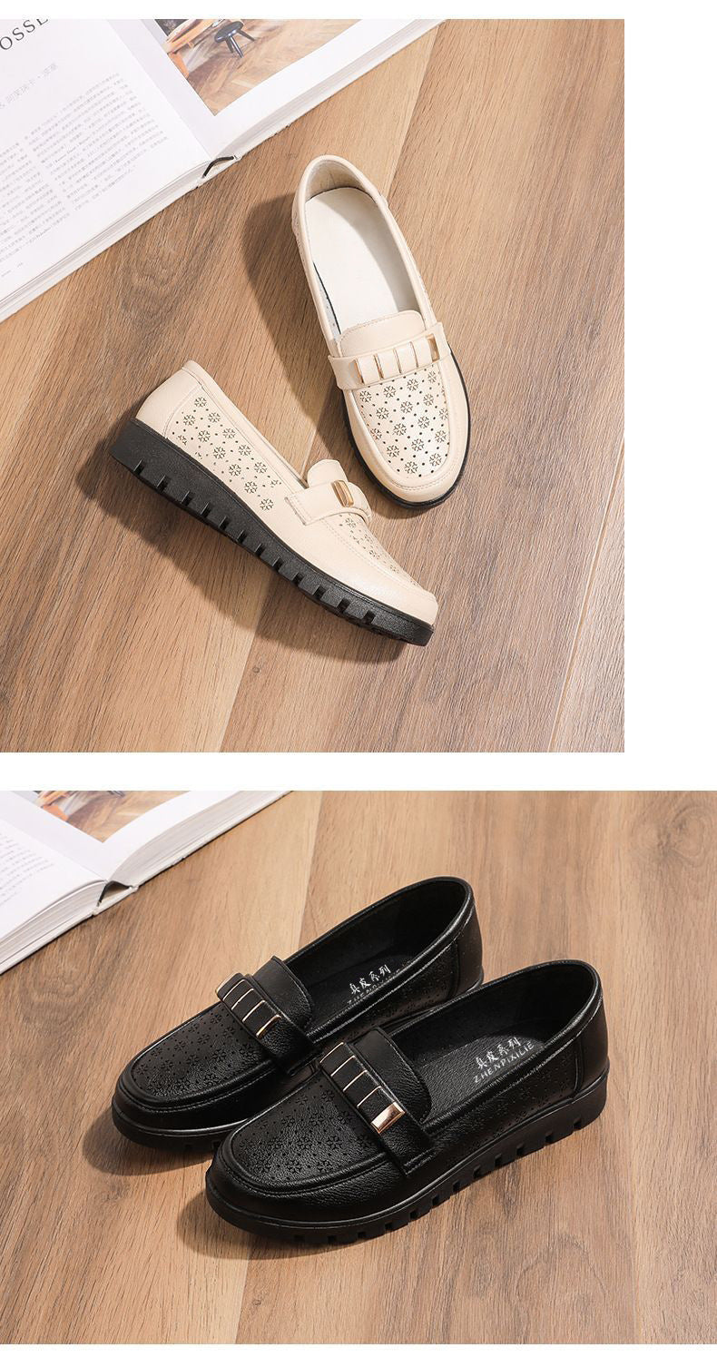 Belifi Comfortable and Breathable Genuine Leather Hollow Shoes