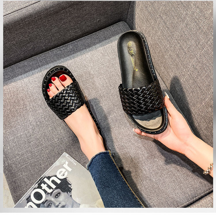 Belifi Comfortable Woven Flat Slippers