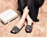 Belifi Rhinestone Flat Fashion Slippers
