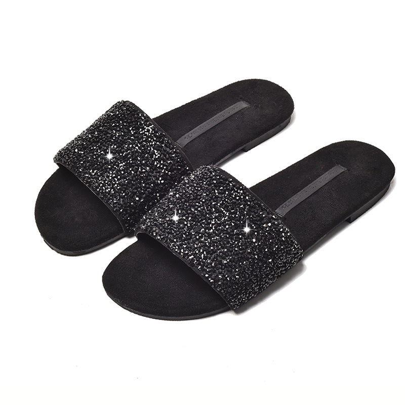 Belifi Rhinestone Flat Fashion Slippers
