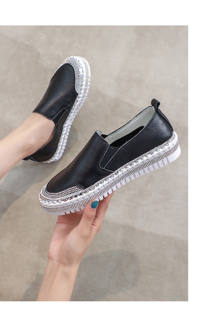 Belifi Casual Versatile Diamond Inlaid Shoes