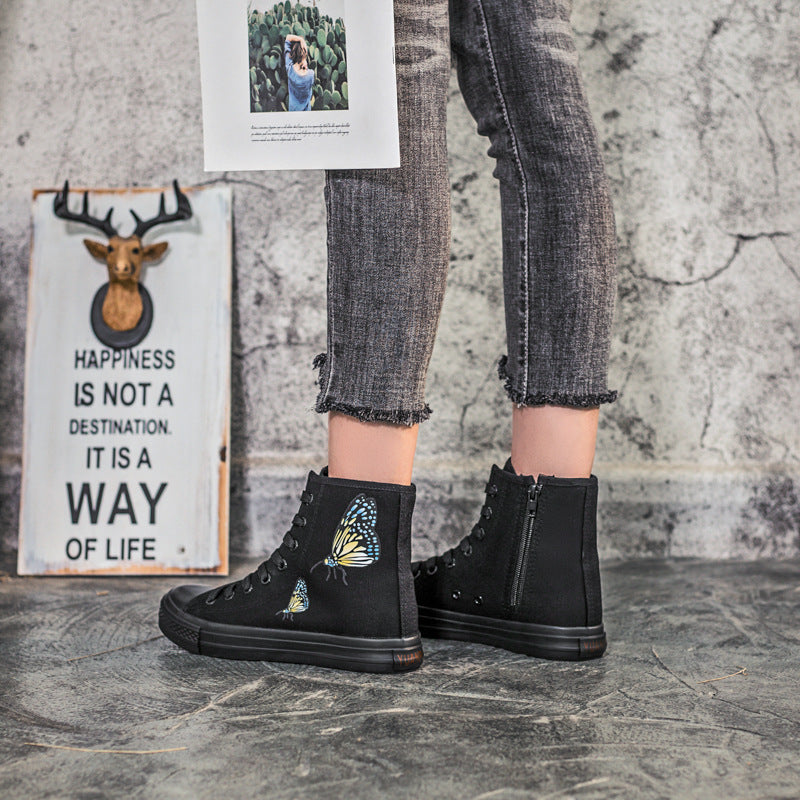 Belifi Casual Printed Butterfly High Top Shoes