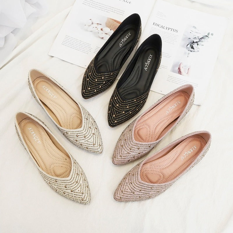Belifi Versatile Diamond Slope Heel Comfortable Doudou Shoes