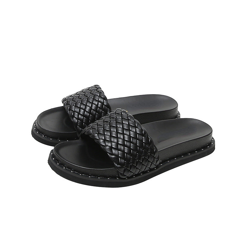 Belifi Comfortable Woven Flat Slippers