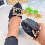 Belifi Rhinestone Flats Casual Comfort Dressy Flats For Wedding Fox Slippers CF303