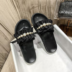 Belifi Fold Pearl Platform Slippers