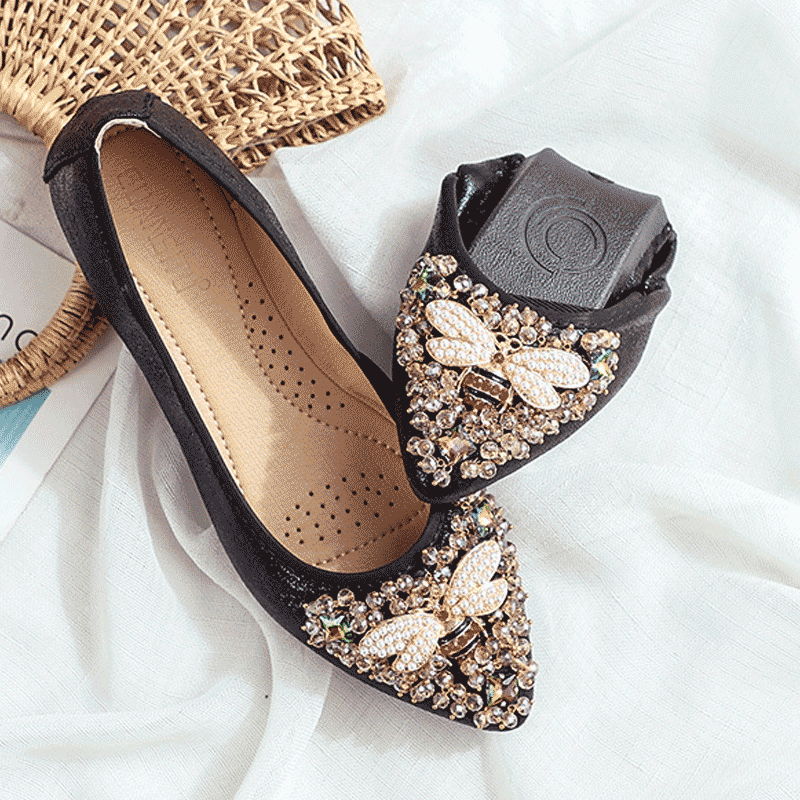 Belifi Rhinestone Flats Casual Comfort Dressy Flats For Wedding Fox Slippers CF307