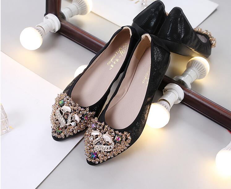 Belifi Rhinestone Flats Casual Comfort Dressy Flats For Wedding Fox Slippers CF307