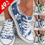Women's Sneakers Floral Lace-up Canvas Sneakers