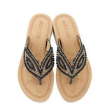 Belifi Rhinestone Eye Personality Pearl Slippers