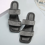 Belifi Rhinestone Flat Beach Roman Slippers