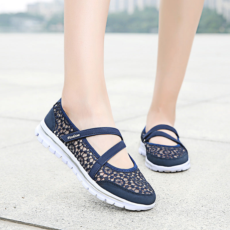 Belifi Lace Breathable Casual Flat Shoes