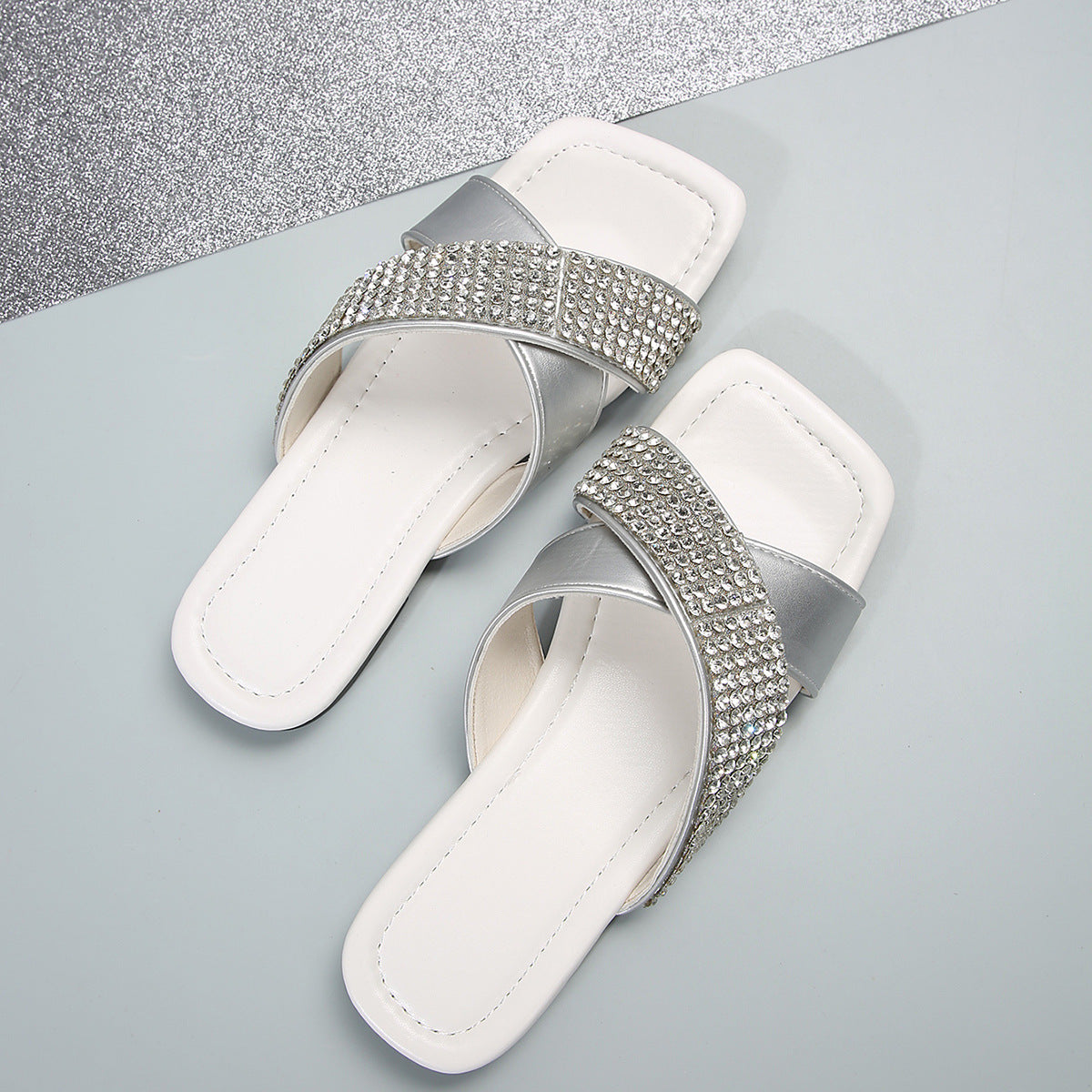 BelifiFlat Bottom Cross Water DiamondSlippers
