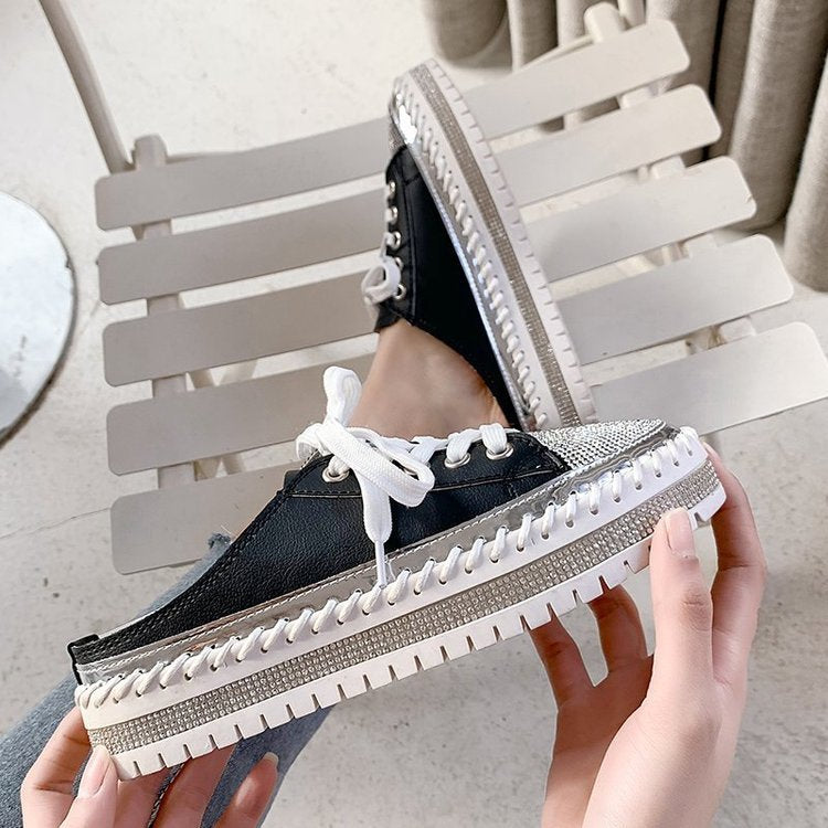 Belifi Platform Versatile Breathable Rhinestone Shoes