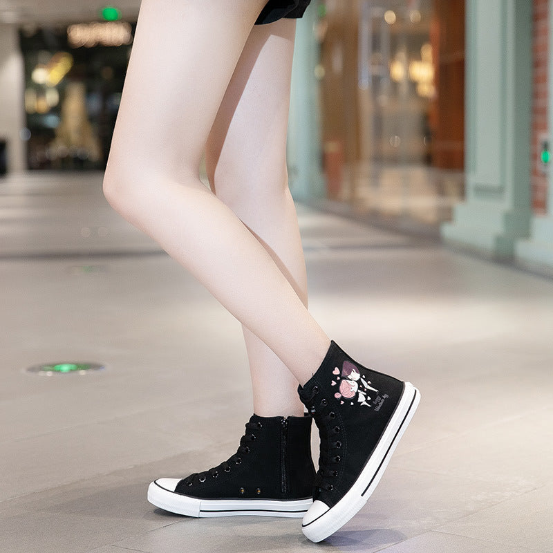 Belifi Versatile Breathable Cute High Top Canvas Shoes