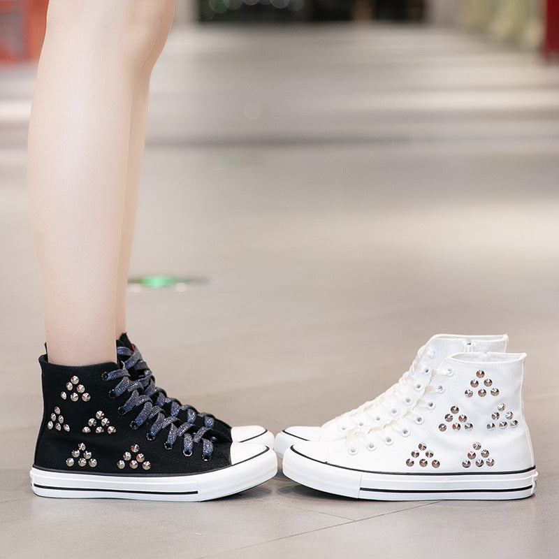 Belifi BreathableShiny Flat High Top Shoes