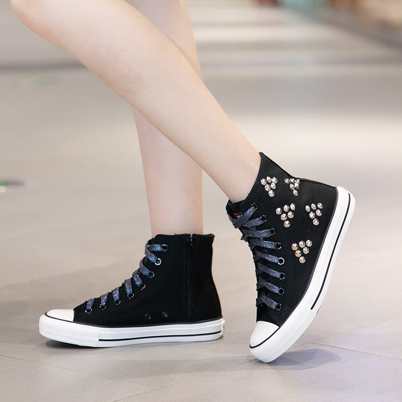 Belifi BreathableShiny Flat High Top Shoes