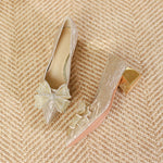 Belifi Shimmering Butterfly: Rhinestone Bow Pumps