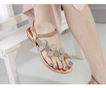 Belifi Rhinestone Comfortable Versatile Flat Sandals