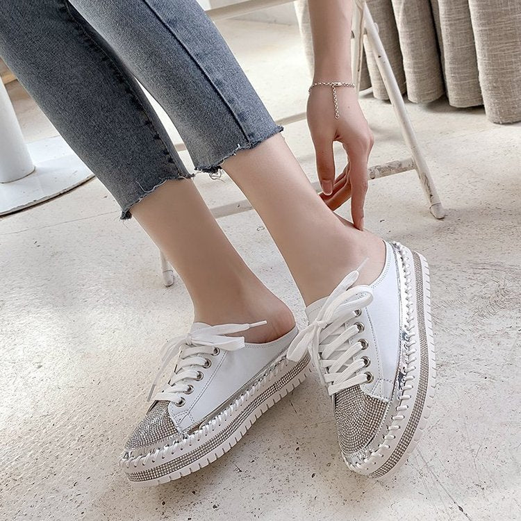 Belifi Platform Versatile Breathable Rhinestone Shoes