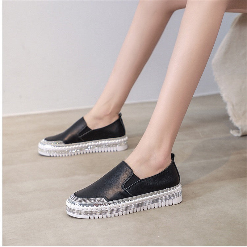 Belifi Casual Versatile Diamond Inlaid Shoes