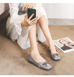 Belifi Square Head Rhinestone Flat Bottom Women's Shoes