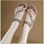 Belifi Rhinestone Leisure Flat Sandals