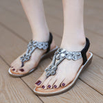 Belifi Flat-bottomed Rhinestone Comfortable Sandals