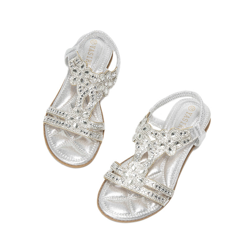 Belifi Casual Flat Bottom Rhinestone Fashion Sandals