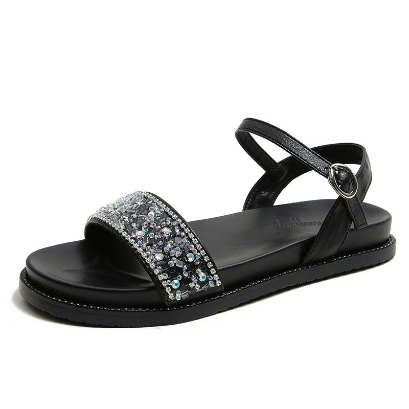 Belifi Fashion Pearl Crystal Sandals