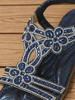 Belifi Casual Flat Bottom Rhinestone Fashion Sandals