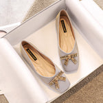 Belifi Square Head Rhinestone Flat Bottom Women's Shoes