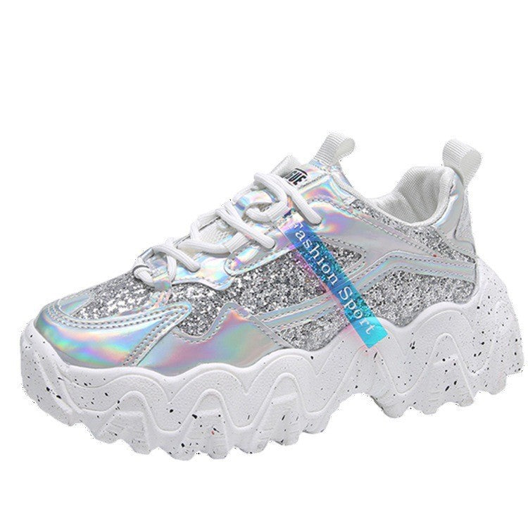 Belifi Crystal Sequin Platform Sneakers