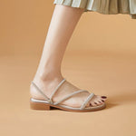 Belifi Rhistones Flat Versatile Fashion Sandals