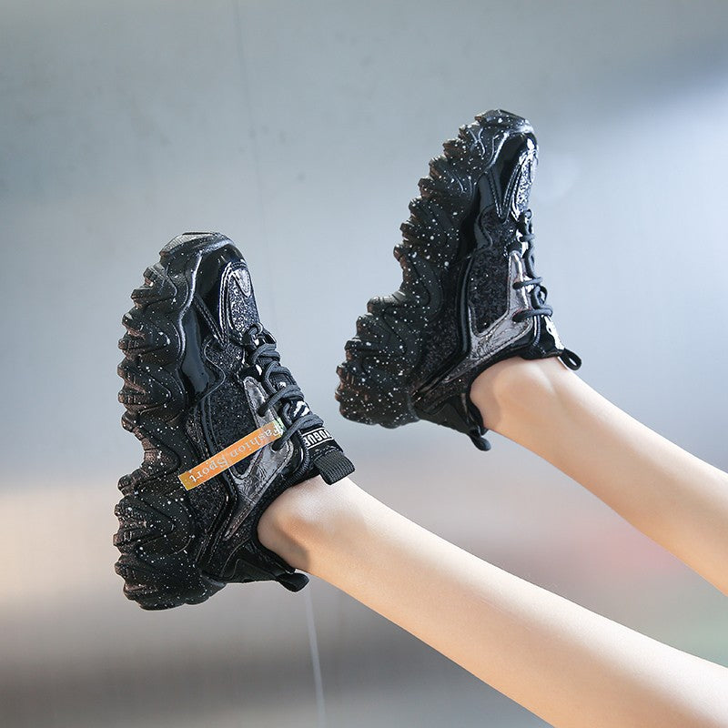 Belifi Crystal Sequin Platform Sneakers